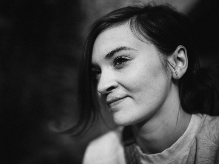 Black and white photo of a young girl in her mid 20's who had cleft lip.